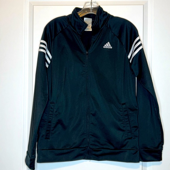 Adidas Youth XL Classic Black & White Track Jacket - Picture 6 of 6